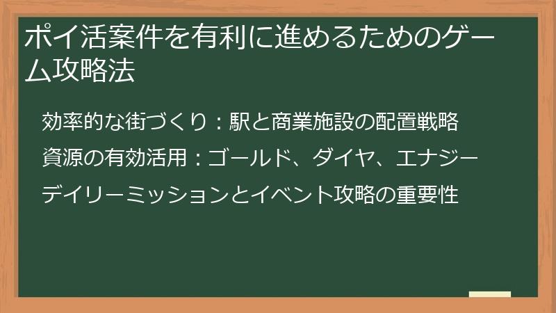 ポイ活案件を有利に進めるためのゲーム攻略法