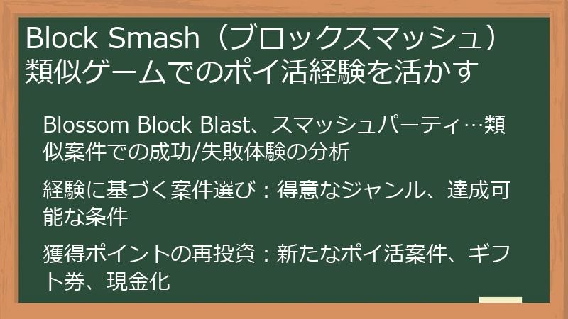 Block Smash（ブロックスマッシュ）類似ゲームでのポイ活経験を活かす