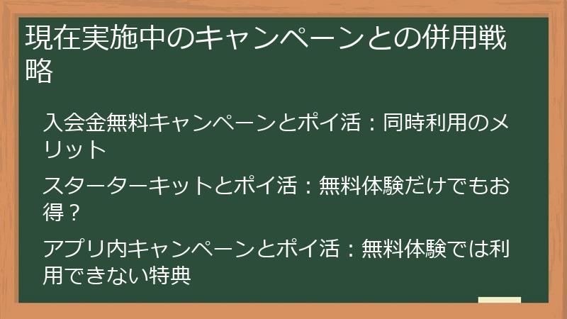 現在実施中のキャンペーンとの併用戦略