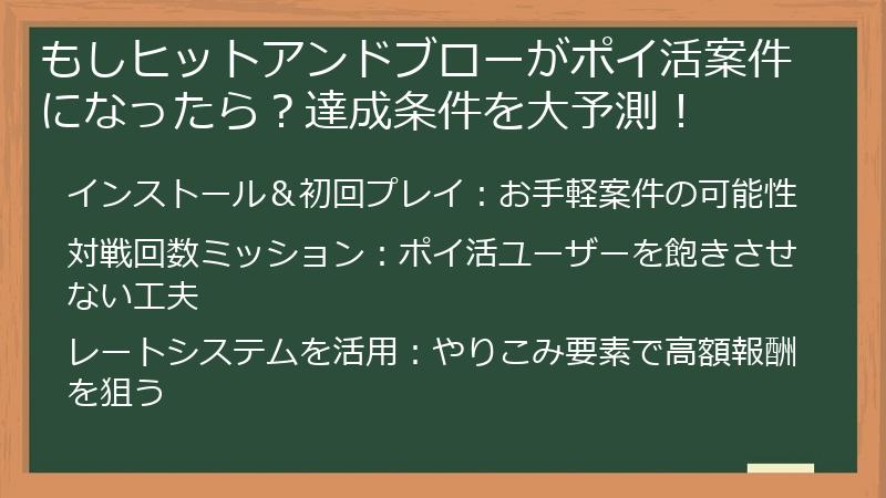 もしヒットアンドブローがポイ活案件になったら？達成条件を大予測！