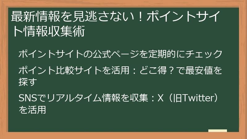 最新情報を見逃さない!ポイントサイト情報収集術
