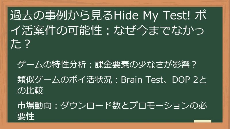 過去の事例から見るHide My Test! ポイ活案件の可能性：なぜ今までなかった？