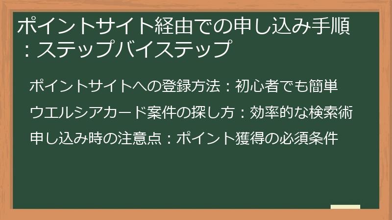 ポイントサイト経由での申し込み手順：ステップバイステップ