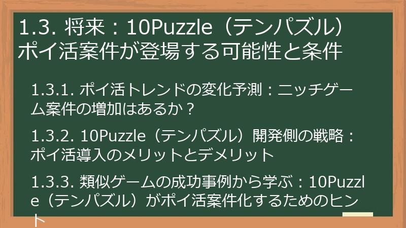 1.3. 将来：10Puzzle（テンパズル）ポイ活案件が登場する可能性と条件