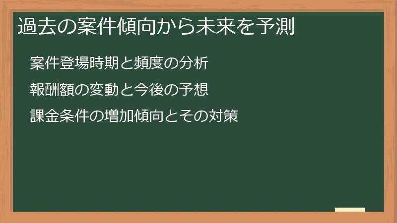 過去の案件傾向から未来を予測