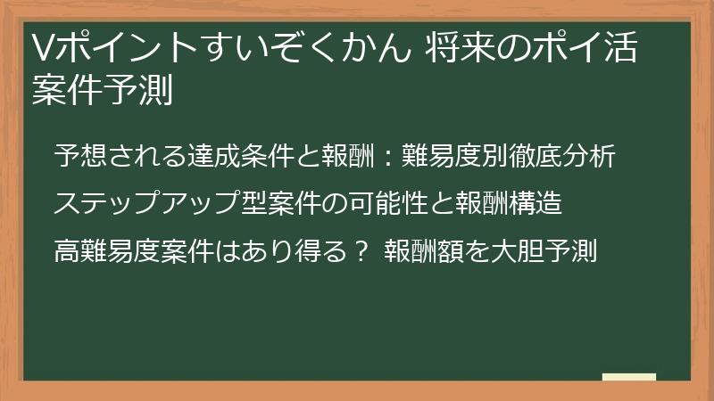 Vポイントすいぞくかん 将来のポイ活案件予測