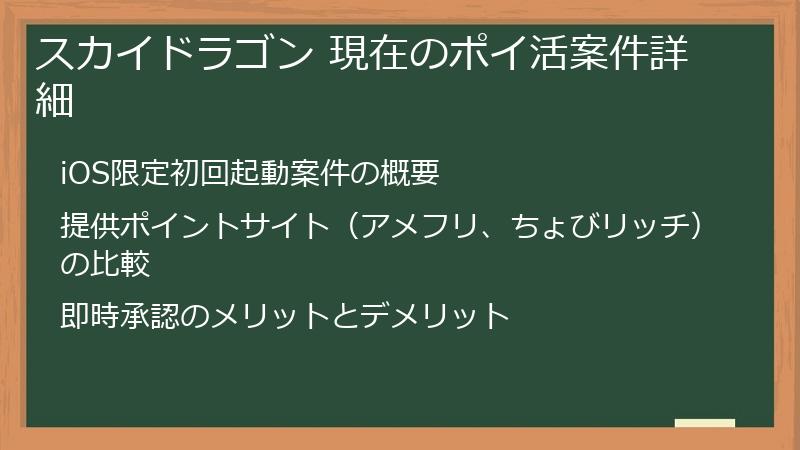 スカイドラゴン 現在のポイ活案件詳細