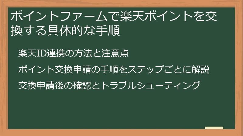 ポイントファームで楽天ポイントを交換する具体的な手順
