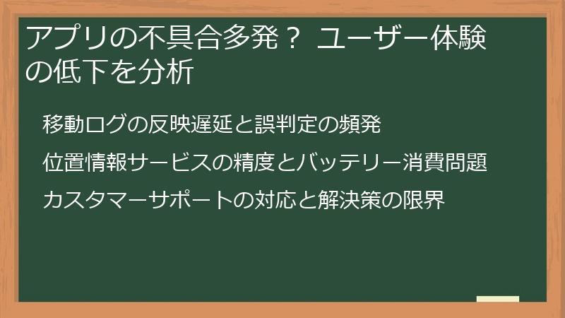 アプリの不具合多発？ ユーザー体験の低下を分析