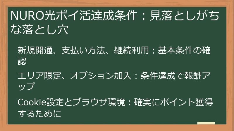 NURO光ポイ活達成条件：見落としがちな落とし穴