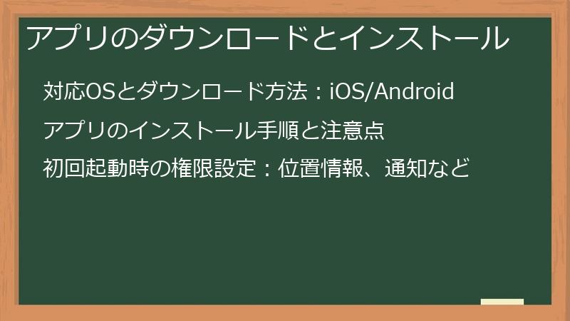 アプリのダウンロードとインストール