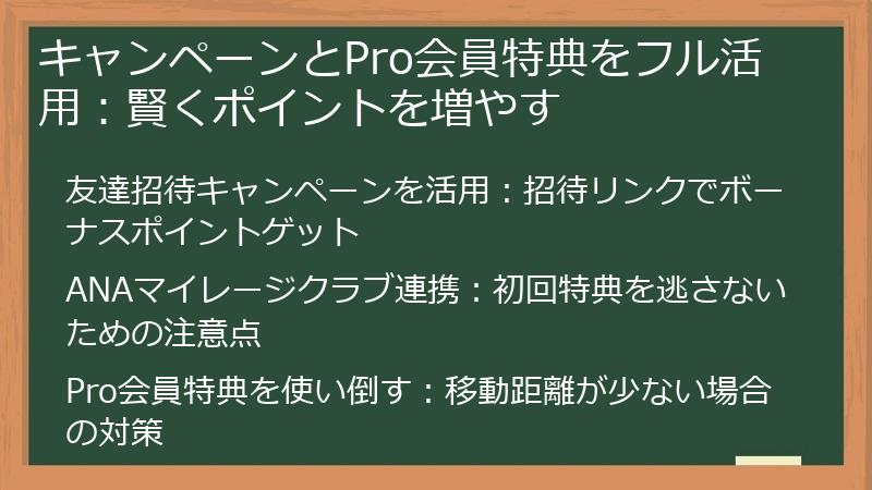 キャンペーンとPro会員特典をフル活用：賢くポイントを増やす
