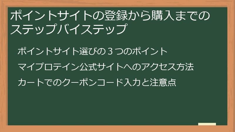 ポイントサイトの登録から購入までのステップバイステップ