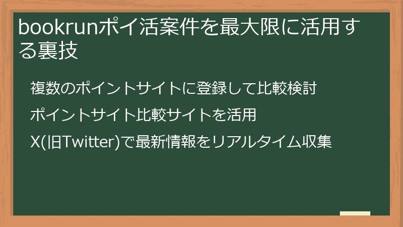 bookrunポイ活案件を最大限に活用する裏技