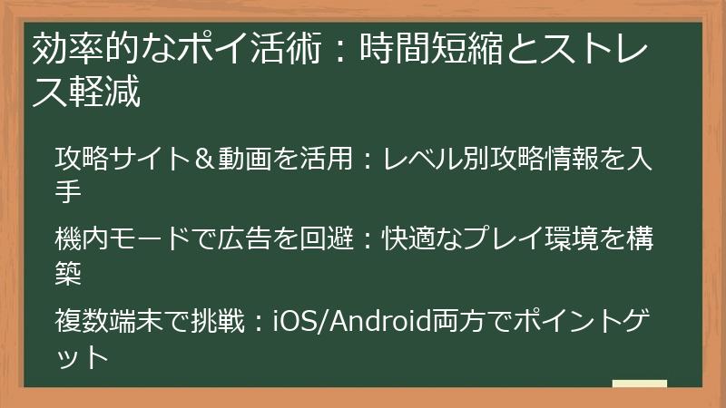 効率的なポイ活術：時間短縮とストレス軽減
