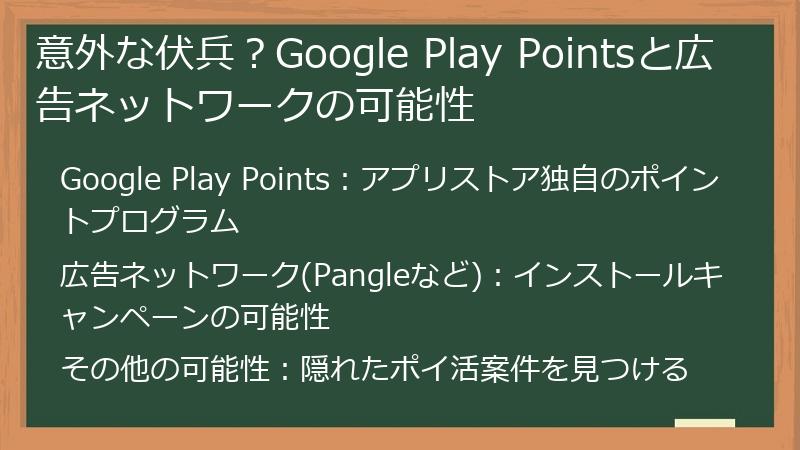 意外な伏兵？Google Play Pointsと広告ネットワークの可能性