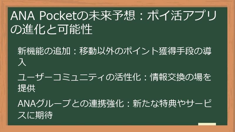 ANA Pocketの未来予想:ポイ活アプリの進化と可能性