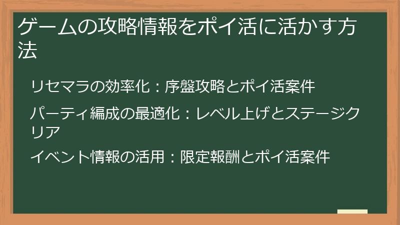 ゲームの攻略情報をポイ活に活かす方法