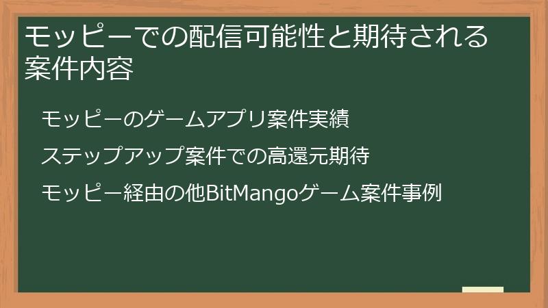 モッピーでの配信可能性と期待される案件内容
