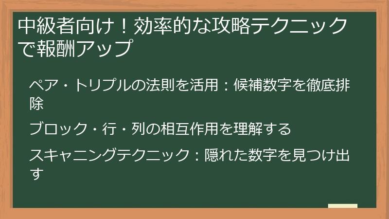 中級者向け！効率的な攻略テクニックで報酬アップ