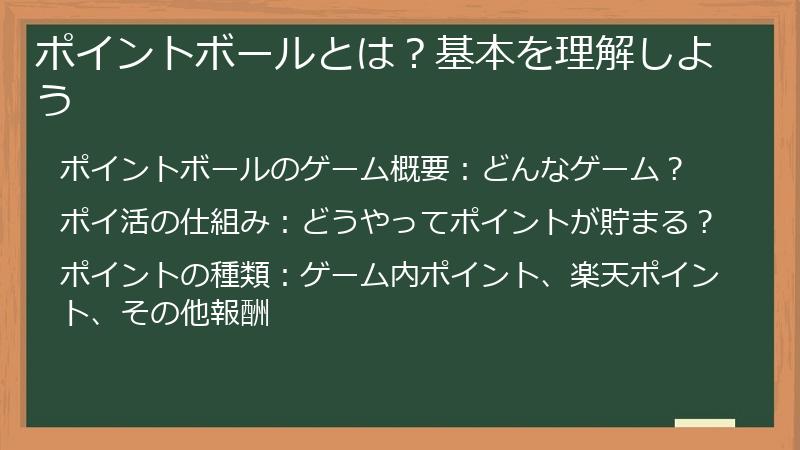ポイントボールとは？基本を理解しよう