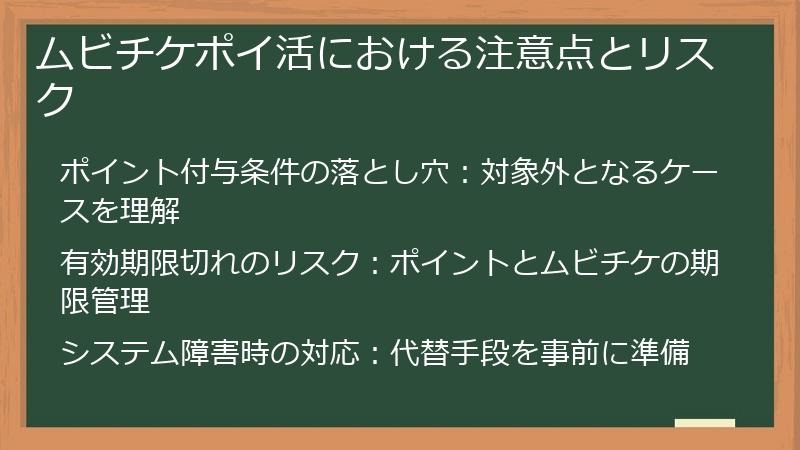 ムビチケポイ活における注意点とリスク
