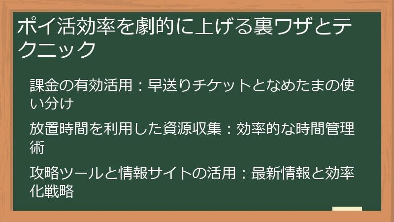 ポイ活効率を劇的に上げる裏ワザとテクニック