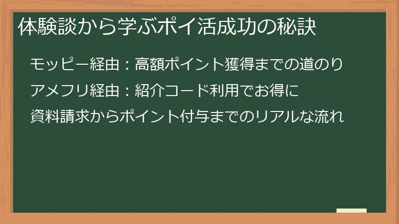 体験談から学ぶポイ活成功の秘訣