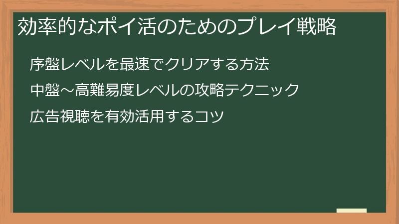 効率的なポイ活のためのプレイ戦略