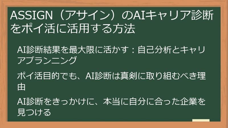 ASSIGN（アサイン）のAIキャリア診断をポイ活に活用する方法