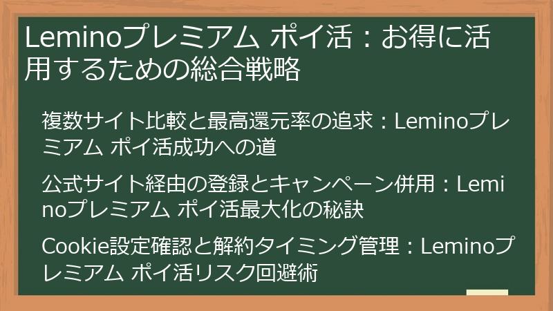 Leminoプレミアム ポイ活:お得に活用するための総合戦略