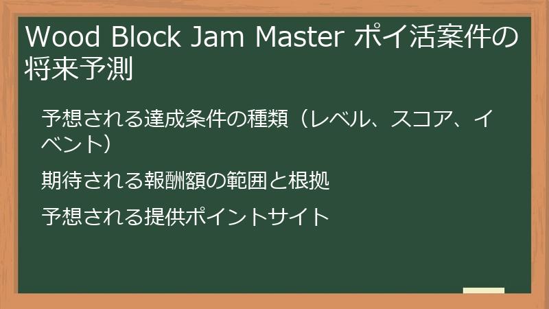 Wood Block Jam Master ポイ活案件の将来予測
