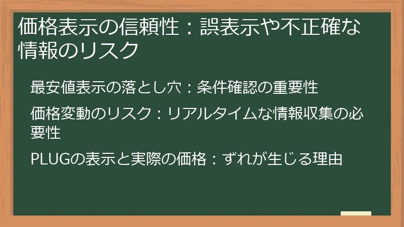 価格表示の信頼性：誤表示や不正確な情報のリスク