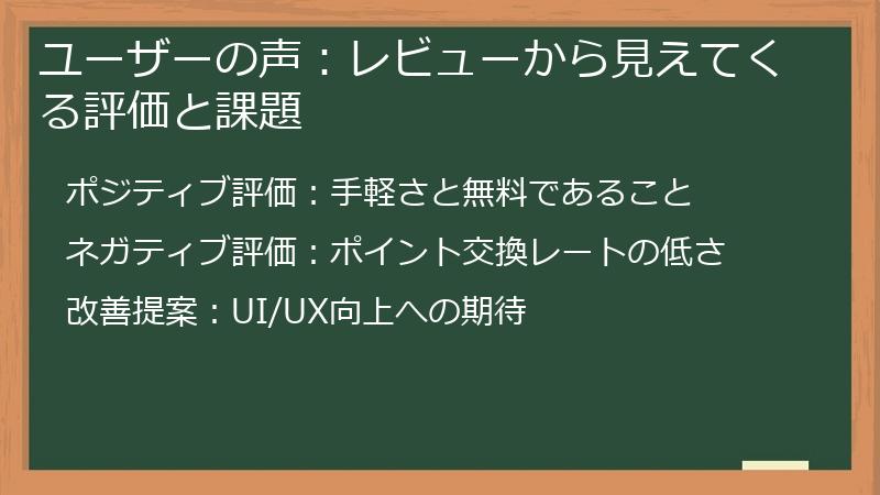 ユーザーの声:レビューから見えてくる評価と課題