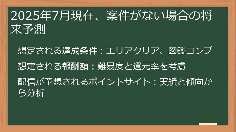 2025年7月現在、案件がない場合の将来予測