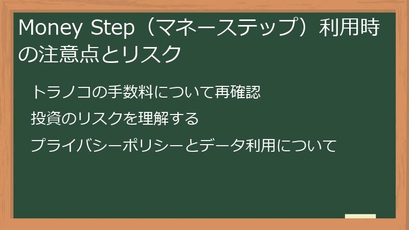 Money Step（マネーステップ）利用時の注意点とリスク