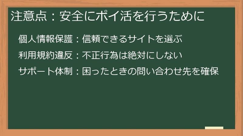注意点:安全にポイ活を行うために