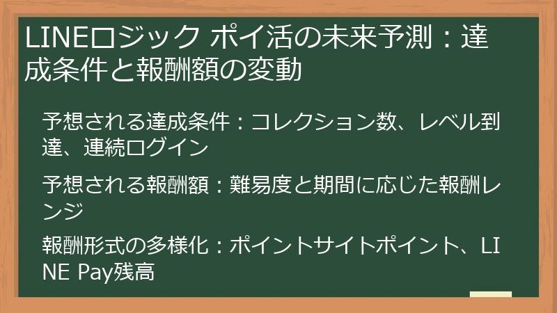 LINEロジック ポイ活の未来予測：達成条件と報酬額の変動