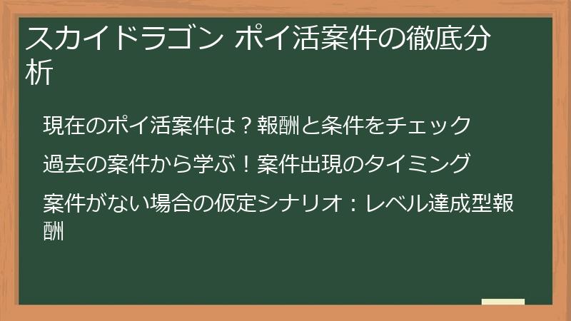 スカイドラゴン ポイ活案件の徹底分析