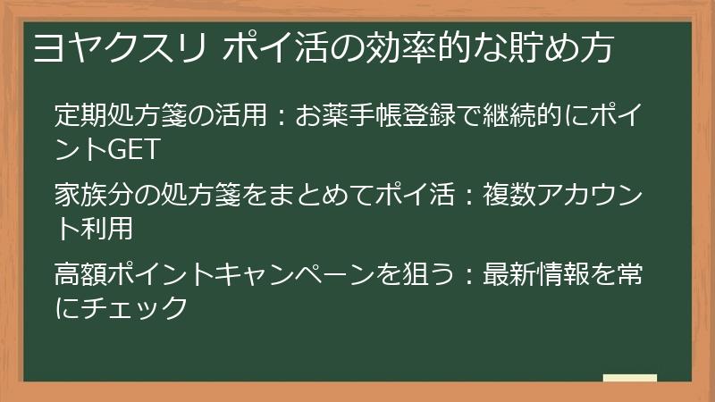 ヨヤクスリ ポイ活の効率的な貯め方