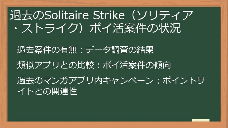 過去のSolitaire Strike（ソリティア・ストライク）ポイ活案件の状況