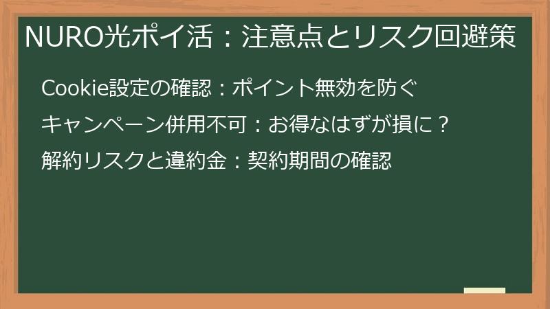 NURO光ポイ活:注意点とリスク回避策