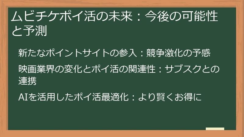 ムビチケポイ活の未来：今後の可能性と予測