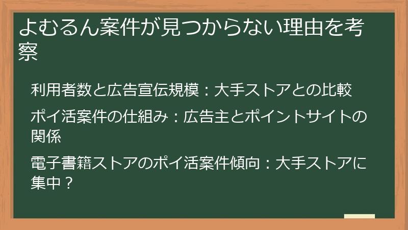 よむるん案件が見つからない理由を考察