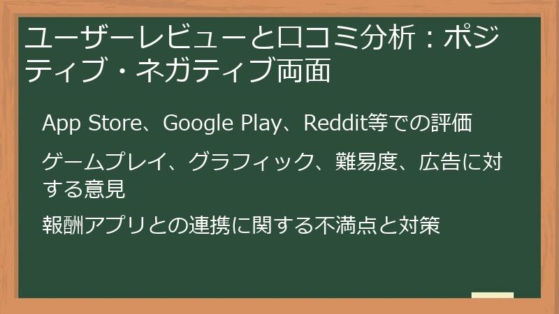 ユーザーレビューと口コミ分析:ポジティブ・ネガティブ両面