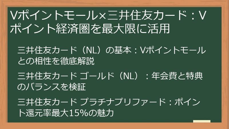 Vポイントモール×三井住友カード：Vポイント経済圏を最大限に活用