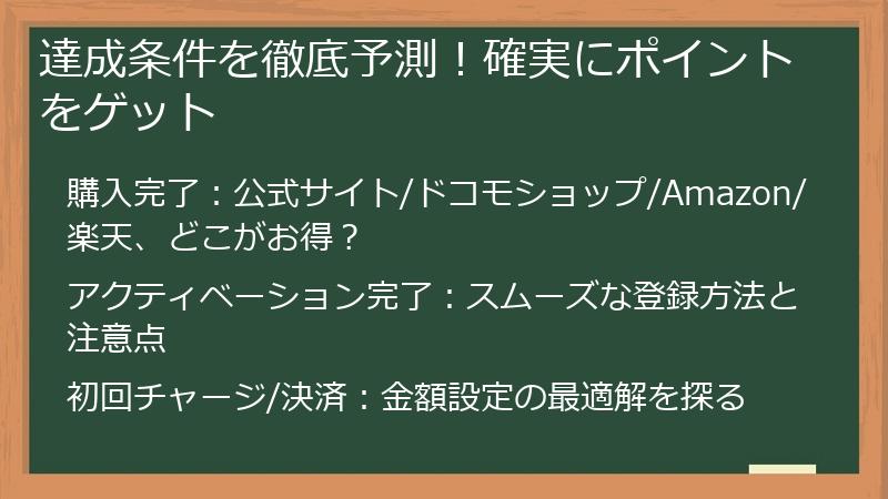 達成条件を徹底予測!確実にポイントをゲット
