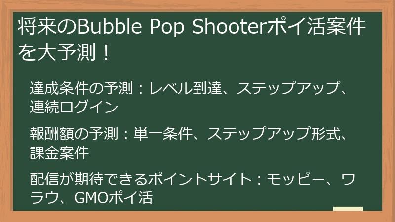 将来のBubble Pop Shooterポイ活案件を大予測！