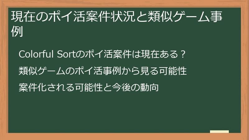 現在のポイ活案件状況と類似ゲーム事例