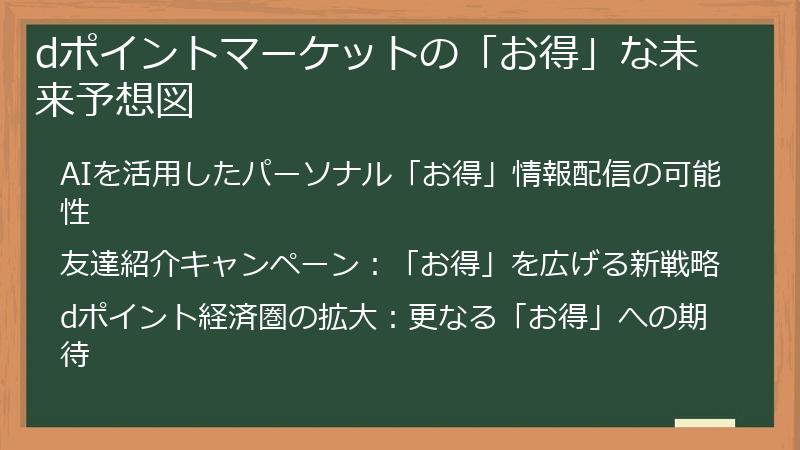 dポイントマーケットの「お得」な未来予想図